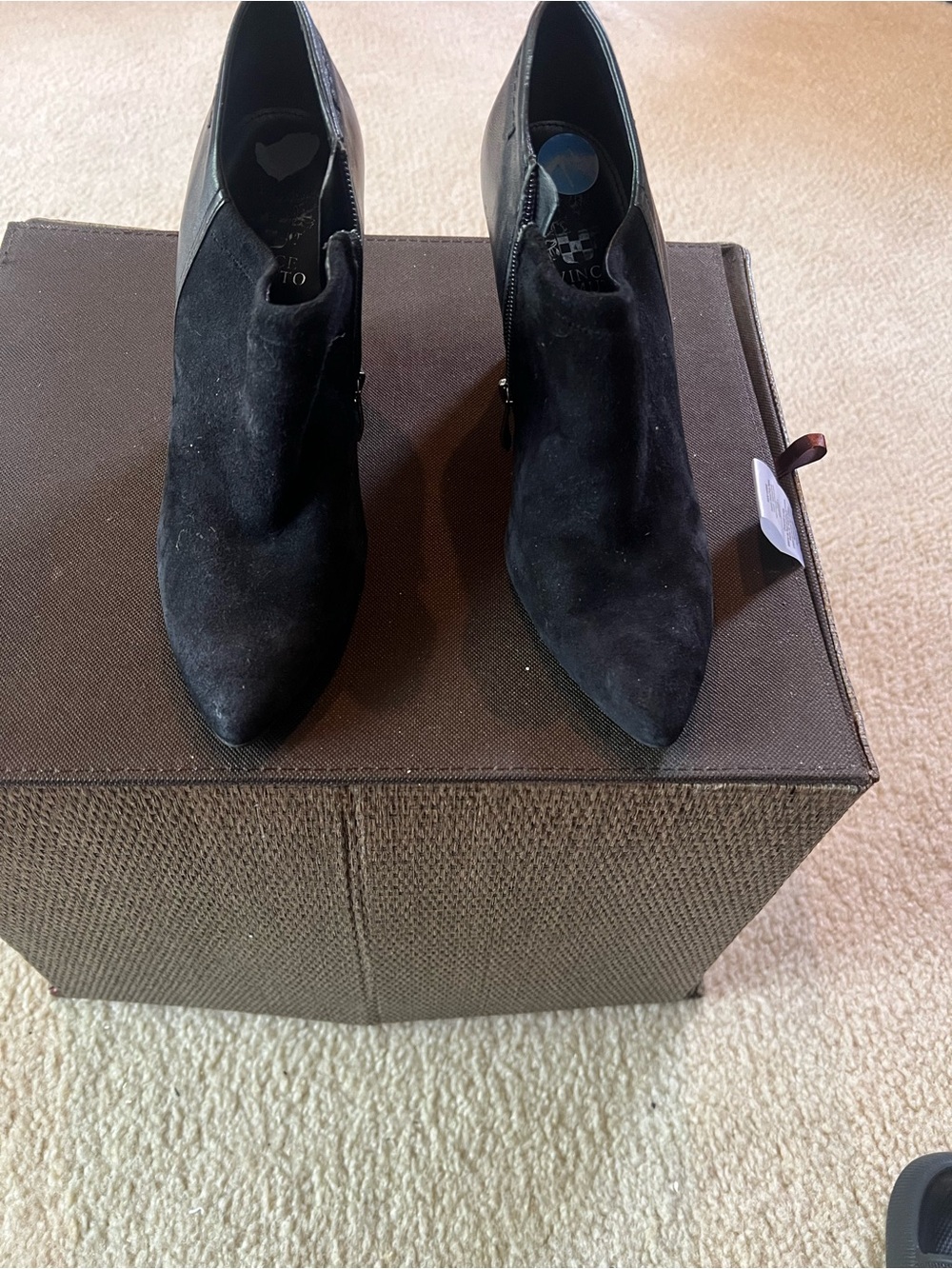 Vince Camuto Black Suede Pointed Toe Women's Ankle Boots